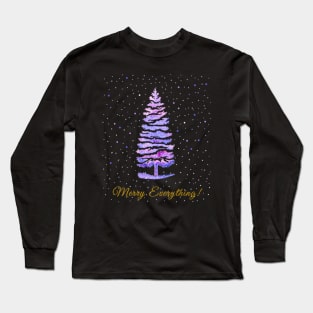 Watercolor Christmas and new year greeting Merry Everything Long Sleeve T-Shirt